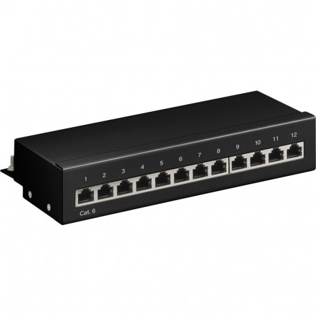 Goobay CAT 6 mini/lauaarvuti patch paneel, 12-porti must
