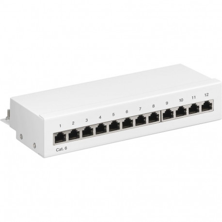 Goobay CAT 6 Mini/Desktop Patch Panel, 12 Port white