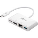 Goobay USB-C™ multiport-adapter HDMI™ ja Etherneti jaoks, PD, valge