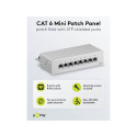 Goobay CAT 6 Mini/Desktop Patch Panel, 8 Port grey