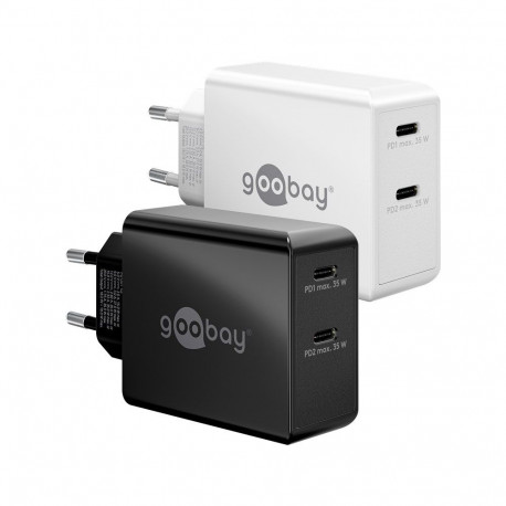 Goobay 36 W USB-C PD Dual Fast Charger white white