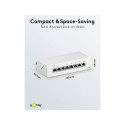 Goobay CAT 6 Mini/Desktop Patch Panel, 8 Port white