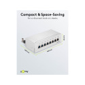 Goobay CAT 6a Mini Desktop Patch Panel, 8 Port grey