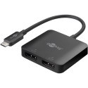 Goobay USB-C adapter 2x DisplayPort'iga