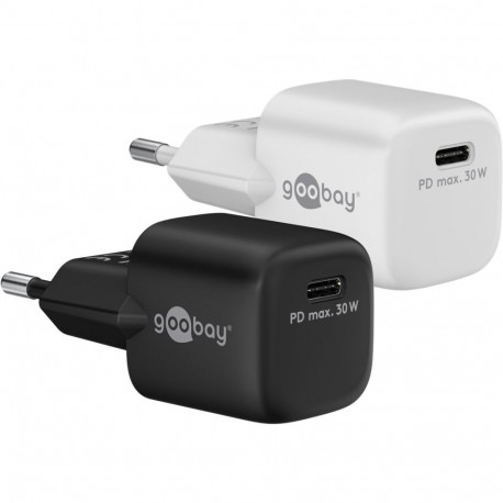 Goobay USB-C™ PD GaN Fast Charger Nano (30 W) black Black