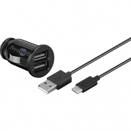 Goobay kahe USB autolaadija komplekt USB-C™, USB-A (12 W)