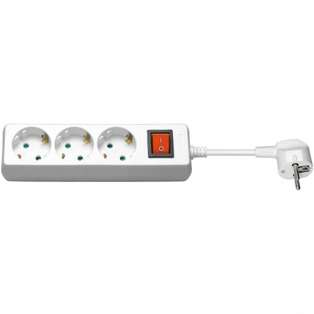 Goobay 3-Way Power Strip with Switch, 1.5 m, white 1.5 m