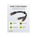 Goobay Audio Y Cable Adapter, 2x RCA Male to 1x Stereo RCA Female, OFC, Double-Shielded 0.2 m