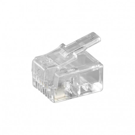 Goobay RJ11 Modular Plug for Flat Cables, 4-Pin RJ11/RJ14 male (6P4C) (10 tk)
