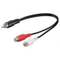 Goobay Audio Y Cable Adapter, 1x Stereo RCA Male to 2x RCA Female 0.2 m