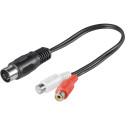 Goobay Audio Cable Adapter, DIN Male to Stereo RCA Female 0.2 m
