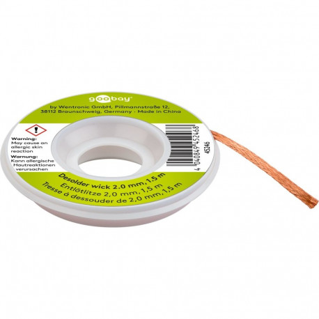 Goobay Desoldering Wire, 2 mm Wide, 1.5 m