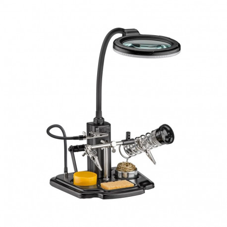 Goobay Soldering Aid with Magnifying Lamp & Gooseneck Crocodile Clip