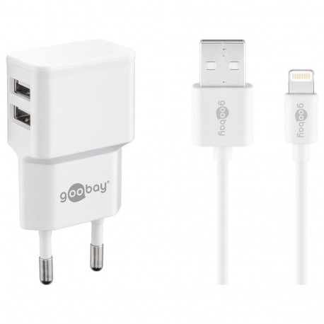 Goobay 12 W Dual Apple Lightning laadijakomplekt