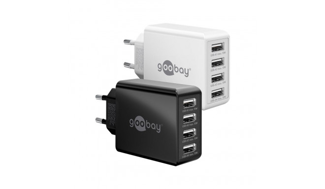 Goobay USB-A multiport laadija (30 W) must
