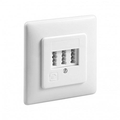 Goobay 3x TAE-NFN Wall Plate, Flush Mount white