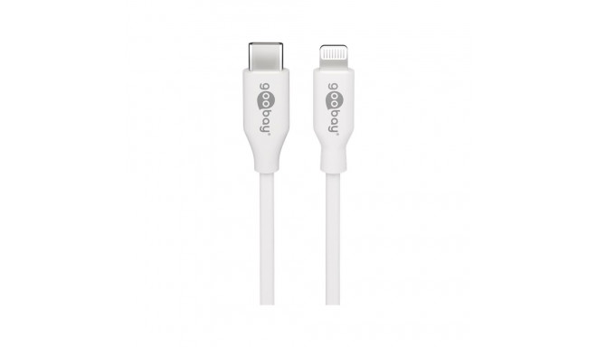 Goobay Lightning USB-C™ laadimis- ja sünkroonimiskaabel, 1 m, valge