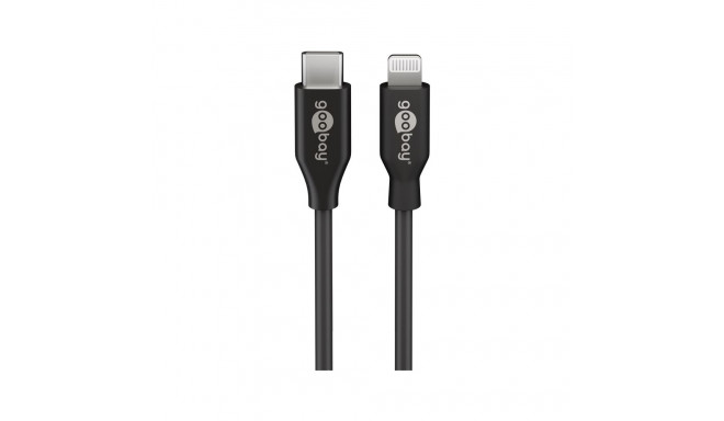 Goobay Lightning USB-C™ laadimis- ja sünkroonimiskaabel, 2 m, must 2 m
