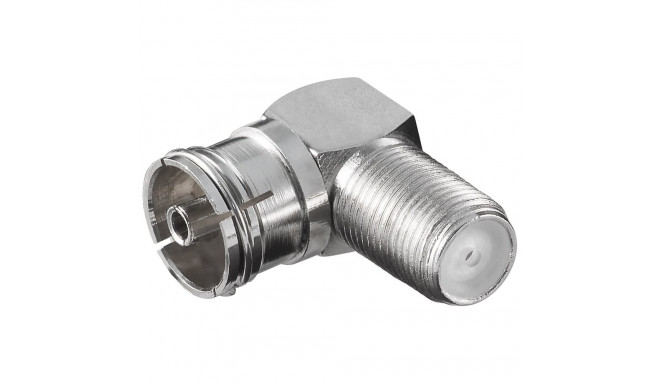 Goobay Angle Adapter: F Socket > Coaxial Socket 90° (10 tk)