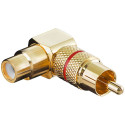 Goobay RCA Adapter 90°, Gold Version, red red
