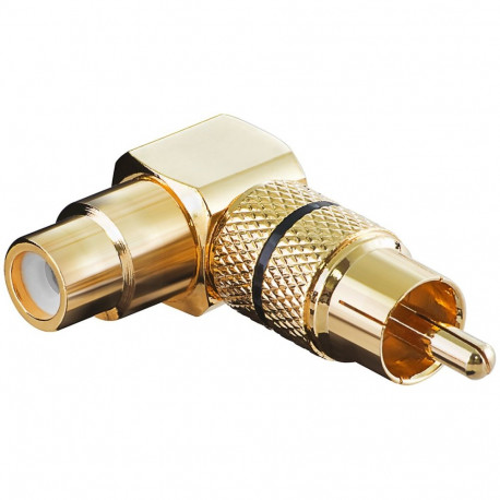 Goobay RCA Adapter 90°, Gold Version black (10 tk)