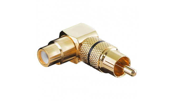 Goobay RCA Adapter 90°, Gold Version black