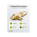 Goobay RCA Y-adapter, isane 2x emane, kuldne versioon, punane