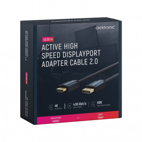Clicktronic Active DisplayPort to HDMI Adapter Cable 10 m