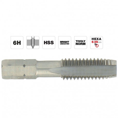 Masinkeermepuur M4x0.7, HSS, 1/4 kuuskant saba