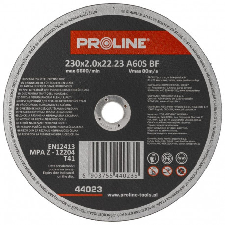 proline happekindla terase lõikeketas t41, 230x2.0x22a36s