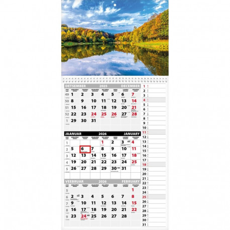 Seinakalender TRIO MEMO, avatud mõõt 297x630mm (PILT nr. 4) 00372/40316