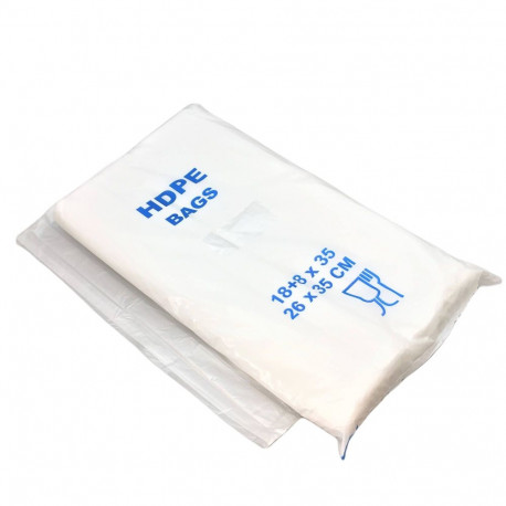 Kilekott 180+80x350mm (260x350mm) HDPE 9mic läbipaistvad 800tk