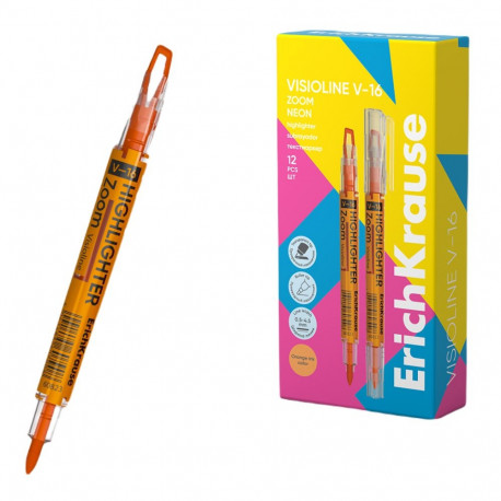 Double-ended text marker ERICH KRAUSE Visioline V-16 Zoom Neon orange