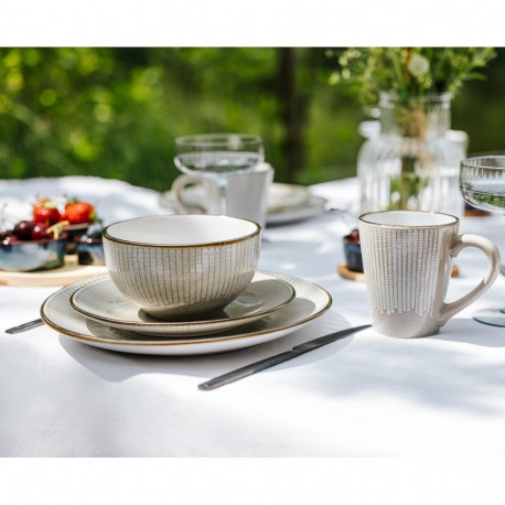 BOWL PRINT MET RIM BROWN 14CM