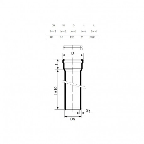 PIPE INTERNAL D110 2M 4.0MM PP SKOLAN