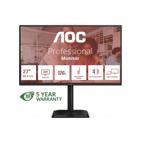 AOC | Q27E4CV | 27 " | IPS | QHD | 16:9 | 120 Hz | 4 ms | 2560 x 1440 pixels | 350 cd/m² | HDMI port