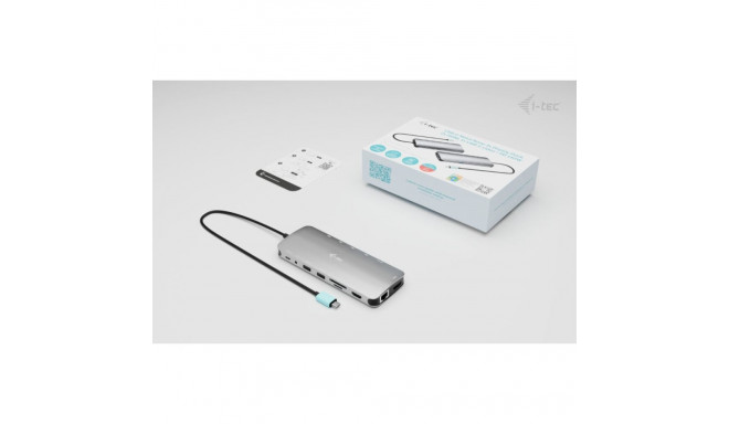 i-tec USB-C metall Nano 3x Display dokkimisjaam 2x HDMI 1x USB-C video LAN audio kaardilugeja Power 