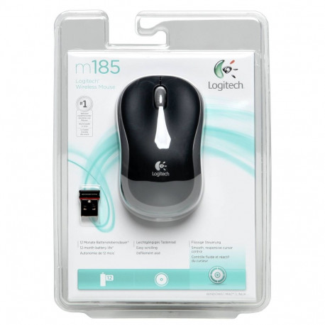 Myszka Logitech M185 bezprzewodowa szara