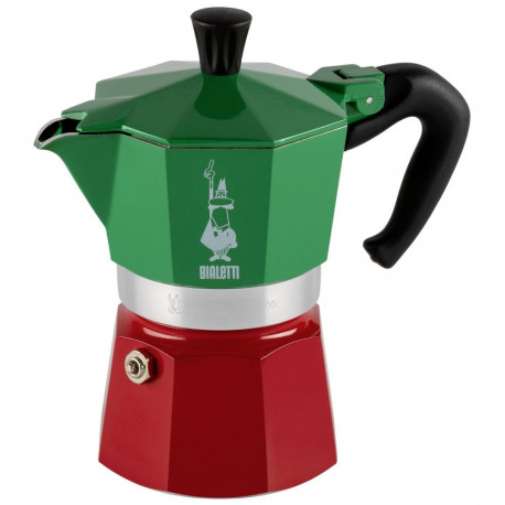 Bialetti Moka Express Italia 3TZ (150 ml) czerwono-zielony