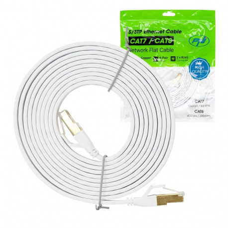 Flat network cable S/STP CAT8 PNI U8030W, 2 x RJ45, 4 pairs of wires, 28AWG, copper, 40 Gbps, 2000 M