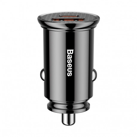 Baseus Circular PPS smart car charger with USB Quick Charge 4.0 QC 4.0 and USB-C PD 3.0 SCP ports bl