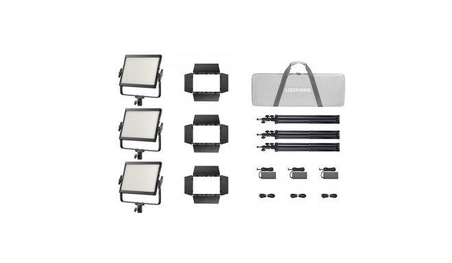 Godox LP600Bi K3 Black Litemons Bi color LED Light Panel 3 light kit