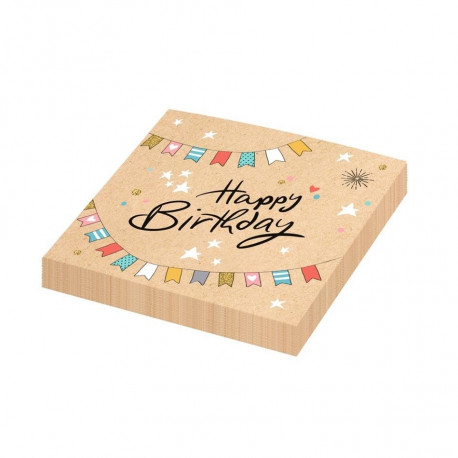 Susy Card salvrätik Happy Eco B-day, 33 x 33 cm, 20 tk