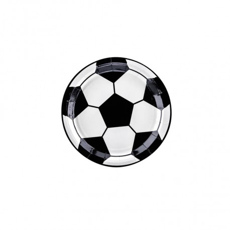 PartyDeco taldrik papist 18 cm, 6 tk, Jalgpall