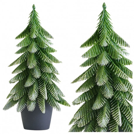 dekoratiivne kunstkuusk potis hõbedase viimistlusega 32 x 12 cm