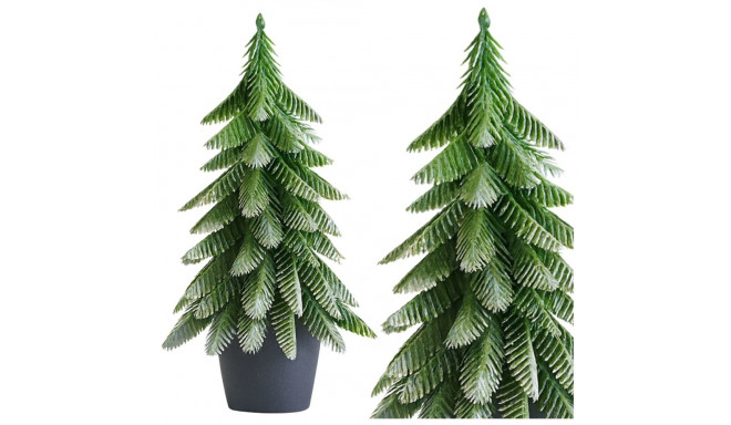 Choinka Ozdobna Dekoracyjna Sztuczna W Doniczce Srebrne Wykończenie 32 x 12 cm