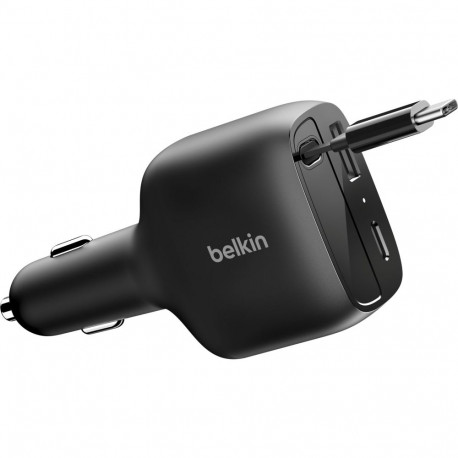 Belkin autolaadija Boostcharge CCC001hqBK 75W keritav USB-C kaabel, must