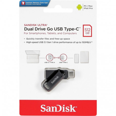 SanDisk Ultra Dual DriveGo 512GB USB Type C mälupulk SDDDC3-512G-G46