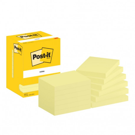 Märkmepaber 76x102mm POST-IT 657 kollane 12x100 lehte