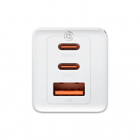 CHARGER BASEUS USB-A/USB-CX2 65W WHITE